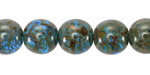 Czech Glass Caribbean Blue Picasso Round Druk 12mm