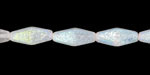 Czech Glass Textured Crystal AB Rhombus 14x7mm