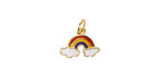 18k Gold (plated) Enamel Rainbow w/ Clouds Focal 12x10mm