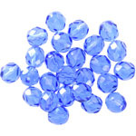 Czech Glass Sapphire Fire Polished Round 8mm