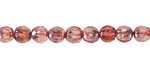Czech Glass Rosaline w/ Copper & Metallic Pink Faceted Melon 6mm