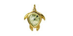 Prehnite w/ Gold Finish Sea Turtle Focal 15x19mm