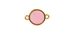 24K Gold (Plated) Transparent Rose Resin Round Focal Link 12x17mm