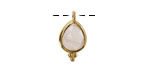 Rock Crystal Quartz w/ Gold Finish Faceted Teardrop Focal 10x12mm