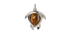 Tiger Eye w/ Silver Finish Sea Turtle Focal 15x19mm