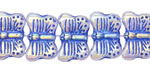 Czech Glass Crystal AB w/ Blue Wash Butterfly 16x11mm