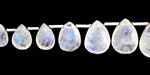 Rainbow Moonstone Graduated Faceted Teardrop 4.5-9.5x5.5-14.5mm