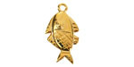 24K Gold (plated) Fish Pendant 13x23mm