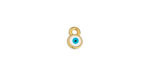 24K Gold (plated) White & Turquoise Enamel Evil Eye Tiny Focal 5x7mm