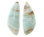 Black Gold Amazonite Irregular Triangle Pendant Pair 15x40mm
