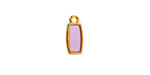 24K Gold (Plated) Transparent Lilac Resin Rectangle Focal 6x13mm