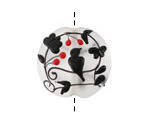 Grace Lampwork Matte Tranquility Vines Lentil Focal Bead 25mm