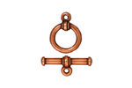 TierraCast Antique Copper (plated) Bar & Ring Toggle Clasp 16x12mm, 19mm Bar