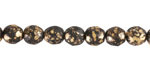 Czech Glass Matte Jet w/ Gold Flecks Fire Polished Round 8mm