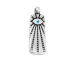 Antique Silver (plated) Radiant Enamel Evil Eye Rectangular Focal 11x31mm