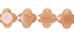 Peach Moonstone Faceted Quatrefoil 13mm
