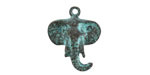 Mykonos Copper (plated) Patina Elephant Head Charm 22x18mm