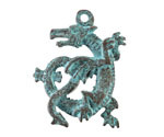 Mykonos Copper (plated) Patina Dragon Focal 24x37mm