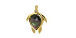 Ruby Zoisite w/ Gold Finish Sea Turtle Focal 15x19mm