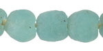African Recycled Glass Island Blue Tumbled Round 15-18mm