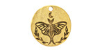 Nunn Design Antique Gold (plated) Small Luna Moth Coin Charm 20.5mm