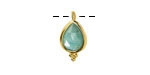 Brazil Amazonite w/ Gold Finish Faceted Teardrop Focal 10x12mm