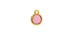 24K Gold (Plated) Transparent Rose Resin Round Focal 8x11mm